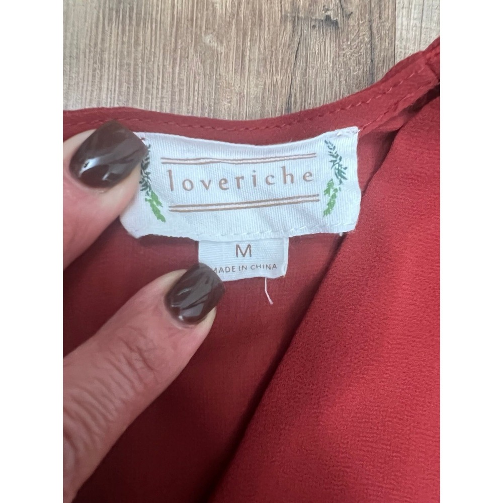 Loveriche Women's 3/4 Sleeve Solid/orange burn Size M - Picture 8 of 11